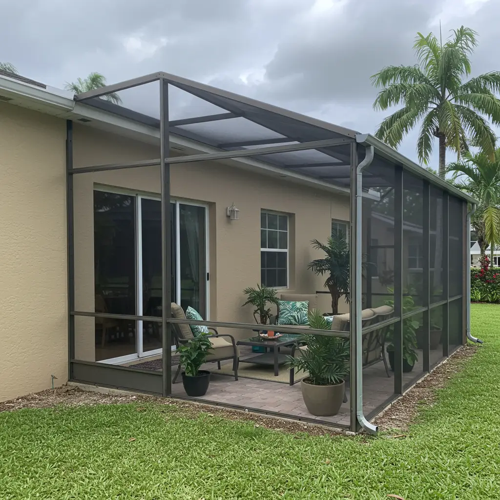 screened patio enclosure replacement on residential home in Lakeland, FL
