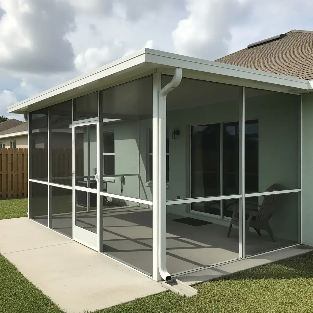 newly built screened porch enclosure attached to home in Lakeland, FL